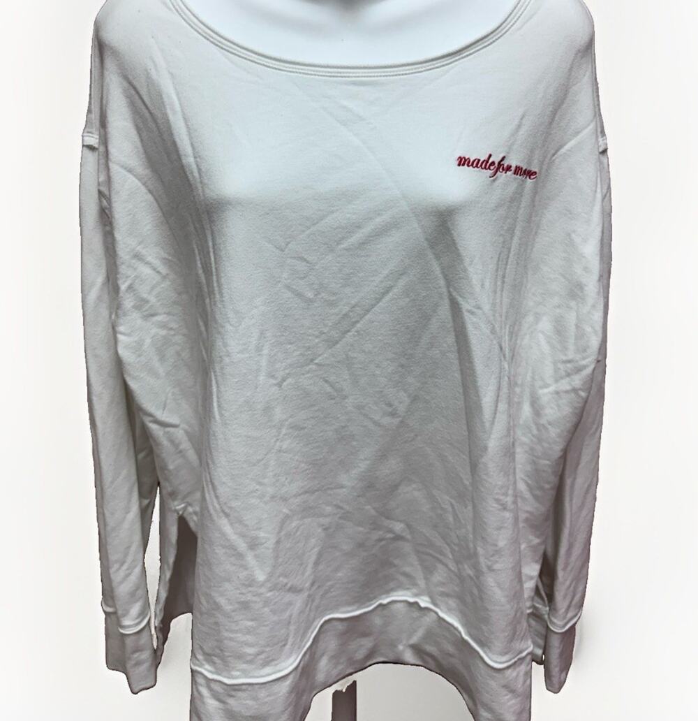 Rachel Hollis Made For More Womens M White Long Sleeve Oversized Modal Shirt
